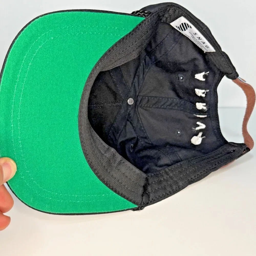 SNAG We Deliver So You Can Rope Hat Black Strapback Arrive Cap NWT